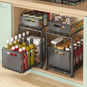 2-Tier Slide-Out Cabinet Organizer