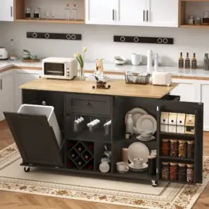 59" Rolling Kitchen Island